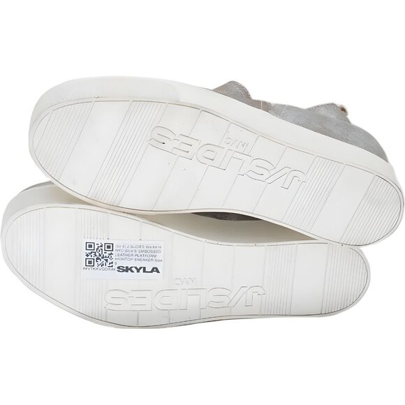 J/SLIDES NYC Women's Embossed Leather Platform Hightop Sneaker Sz 9 - Picture 6 of 6